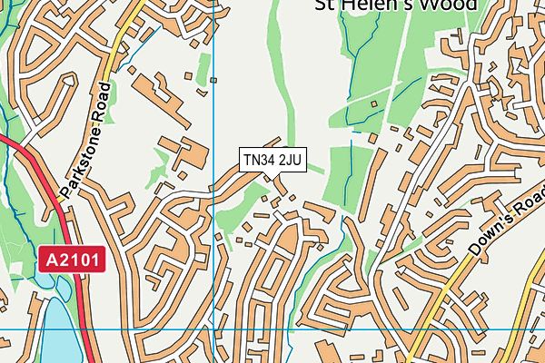 TN34 2JU map - OS VectorMap District (Ordnance Survey) TN34 2JU map - OS VectorMap District (Ordnance Survey)