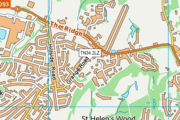 TN34 2LZ map - OS VectorMap District (Ordnance Survey) TN34 2LZ map - OS VectorMap District (Ordnance Survey)