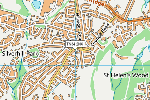 TN34 2NX map - OS VectorMap District (Ordnance Survey) TN34 2NX map - OS VectorMap District (Ordnance Survey)