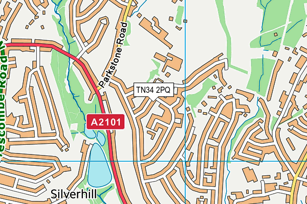TN34 2PQ map - OS VectorMap District (Ordnance Survey) TN34 2PQ map - OS VectorMap District (Ordnance Survey)