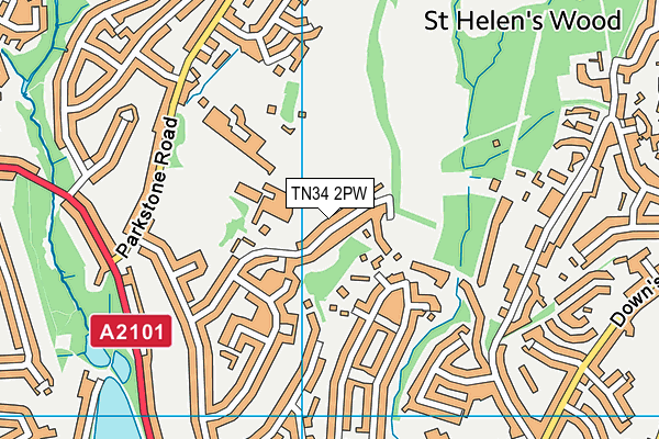 TN34 2PW map - OS VectorMap District (Ordnance Survey) TN34 2PW map - OS VectorMap District (Ordnance Survey)