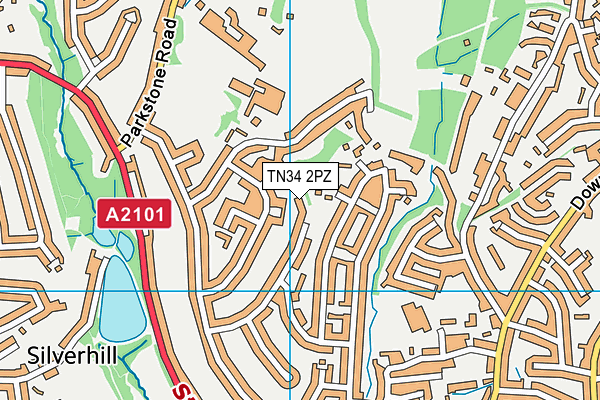TN34 2PZ map - OS VectorMap District (Ordnance Survey) TN34 2PZ map - OS VectorMap District (Ordnance Survey)