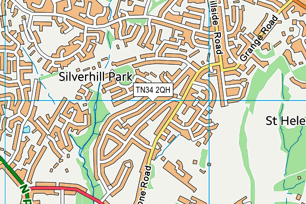 TN34 2QH map - OS VectorMap District (Ordnance Survey) TN34 2QH map - OS VectorMap District (Ordnance Survey)