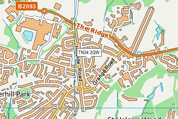 TN34 2QW map - OS VectorMap District (Ordnance Survey) TN34 2QW map - OS VectorMap District (Ordnance Survey)