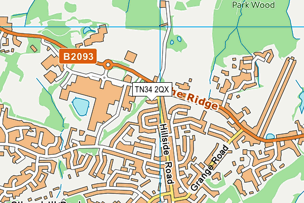 TN34 2QX map - OS VectorMap District (Ordnance Survey) TN34 2QX map - OS VectorMap District (Ordnance Survey)