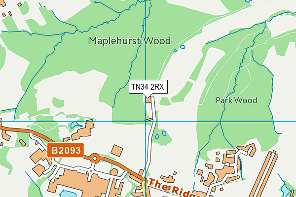 TN34 2RX map - OS VectorMap District (Ordnance Survey) TN34 2RX map - OS VectorMap District (Ordnance Survey)