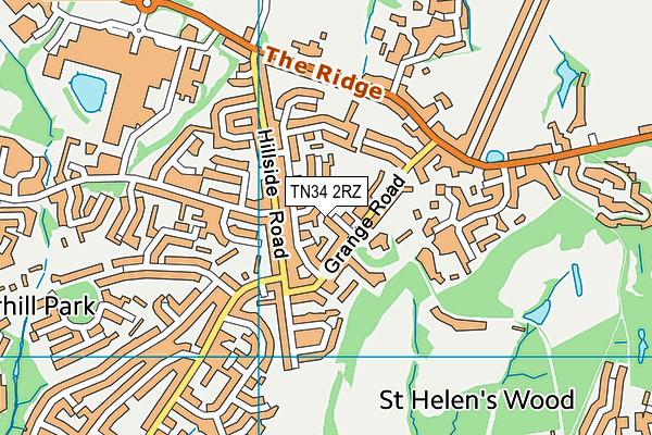 TN34 2RZ map - OS VectorMap District (Ordnance Survey) TN34 2RZ map - OS VectorMap District (Ordnance Survey)