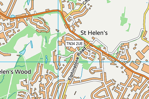 TN34 2UE map - OS VectorMap District (Ordnance Survey) TN34 2UE map - OS VectorMap District (Ordnance Survey)