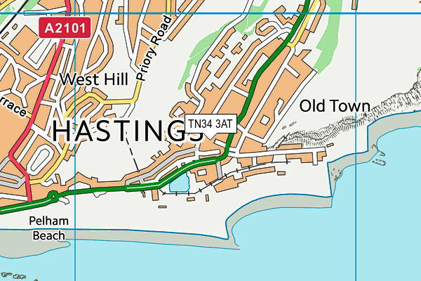 TN34 3AT map - OS VectorMap District (Ordnance Survey) TN34 3AT map - OS VectorMap District (Ordnance Survey)