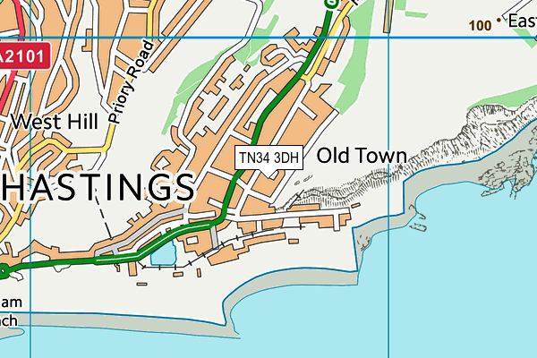 TN34 3DH map - OS VectorMap District (Ordnance Survey) TN34 3DH map - OS VectorMap District (Ordnance Survey)