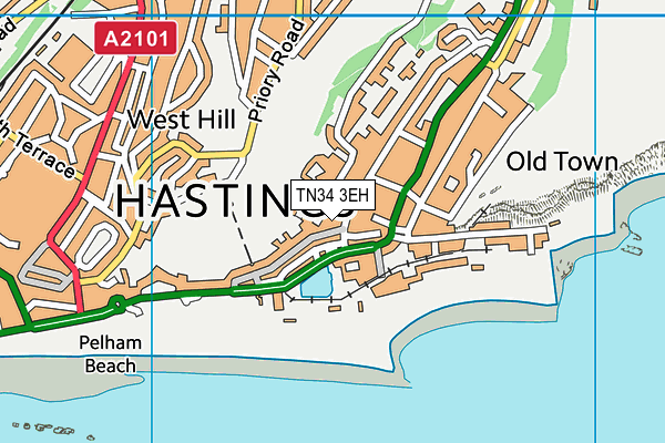 TN34 3EH map - OS VectorMap District (Ordnance Survey) TN34 3EH map - OS VectorMap District (Ordnance Survey)