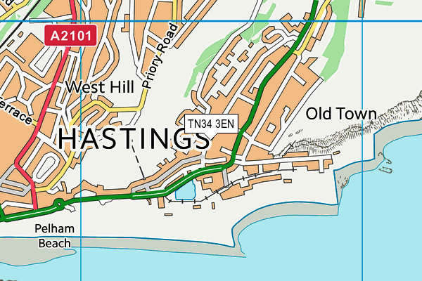 TN34 3EN map - OS VectorMap District (Ordnance Survey) TN34 3EN map - OS VectorMap District (Ordnance Survey)