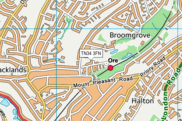 TN34 3FN map - OS VectorMap District (Ordnance Survey) TN34 3FN map - OS VectorMap District (Ordnance Survey)