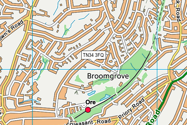 TN34 3FQ map - OS VectorMap District (Ordnance Survey) TN34 3FQ map - OS VectorMap District (Ordnance Survey)