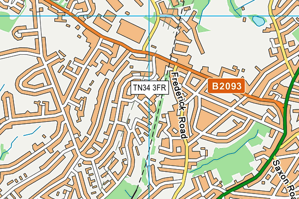 TN34 3FR map - OS VectorMap District (Ordnance Survey) TN34 3FR map - OS VectorMap District (Ordnance Survey)