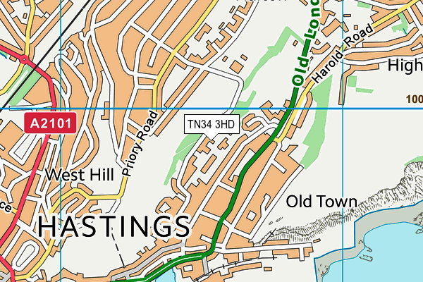 TN34 3HD map - OS VectorMap District (Ordnance Survey) TN34 3HD map - OS VectorMap District (Ordnance Survey)