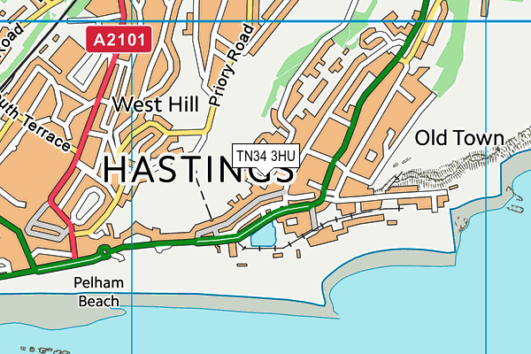 TN34 3HU map - OS VectorMap District (Ordnance Survey) TN34 3HU map - OS VectorMap District (Ordnance Survey)