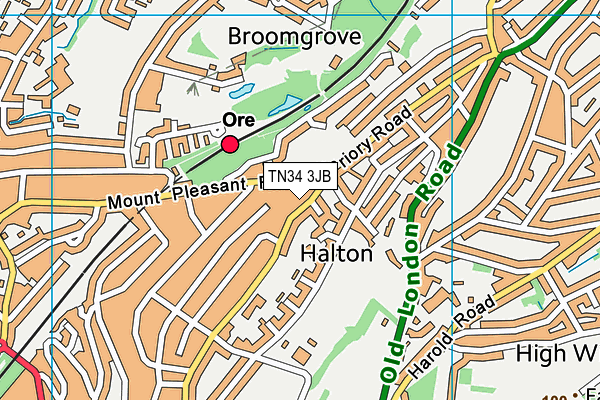 TN34 3JB map - OS VectorMap District (Ordnance Survey) TN34 3JB map - OS VectorMap District (Ordnance Survey)
