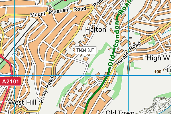 TN34 3JT map - OS VectorMap District (Ordnance Survey) TN34 3JT map - OS VectorMap District (Ordnance Survey)