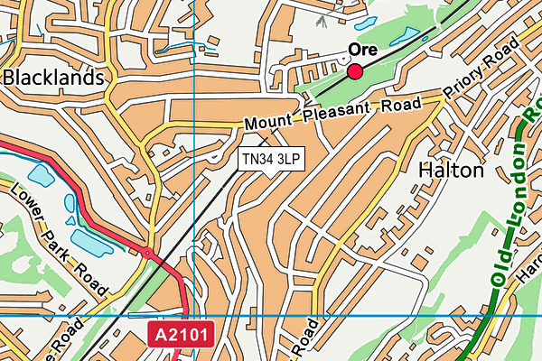 TN34 3LP map - OS VectorMap District (Ordnance Survey) TN34 3LP map - OS VectorMap District (Ordnance Survey)