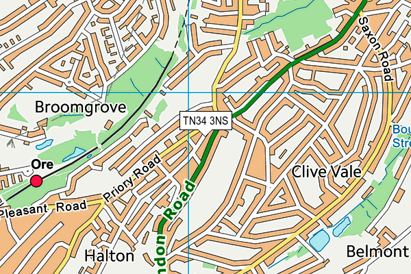 TN34 3NS map - OS VectorMap District (Ordnance Survey) TN34 3NS map - OS VectorMap District (Ordnance Survey)