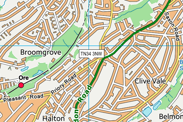 TN34 3NW map - OS VectorMap District (Ordnance Survey) TN34 3NW map - OS VectorMap District (Ordnance Survey)