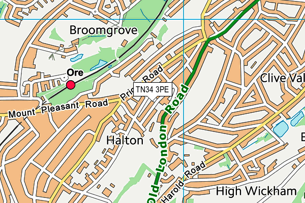TN34 3PE map - OS VectorMap District (Ordnance Survey) TN34 3PE map - OS VectorMap District (Ordnance Survey)