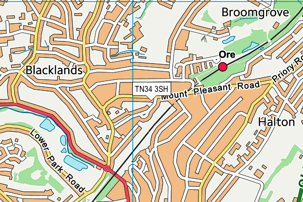 TN34 3SH map - OS VectorMap District (Ordnance Survey) TN34 3SH map - OS VectorMap District (Ordnance Survey)