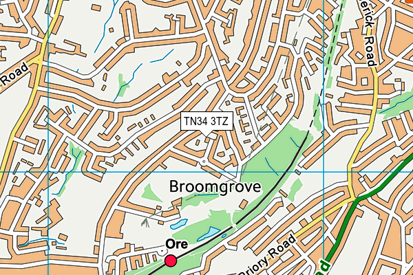 TN34 3TZ map - OS VectorMap District (Ordnance Survey) TN34 3TZ map - OS VectorMap District (Ordnance Survey)