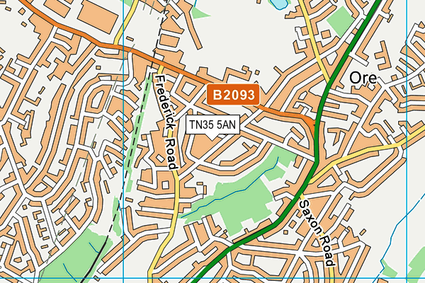 TN35 5AN map - OS VectorMap District (Ordnance Survey) TN35 5AN map - OS VectorMap District (Ordnance Survey)