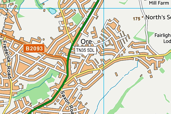 TN35 5DL map - OS VectorMap District (Ordnance Survey) TN35 5DL map - OS VectorMap District (Ordnance Survey)