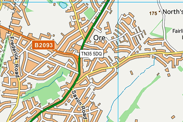 TN35 5DQ map - OS VectorMap District (Ordnance Survey) TN35 5DQ map - OS VectorMap District (Ordnance Survey)