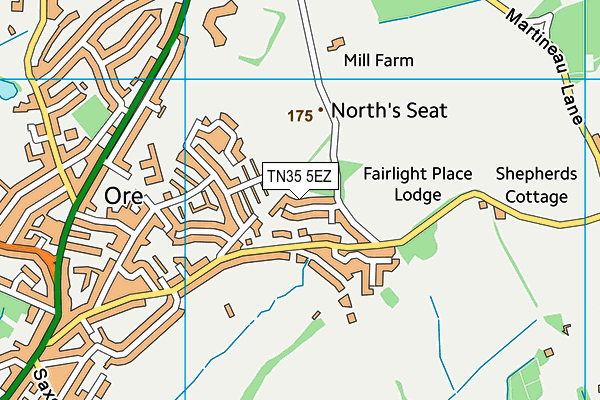 TN35 5EZ map - OS VectorMap District (Ordnance Survey) TN35 5EZ map - OS VectorMap District (Ordnance Survey)