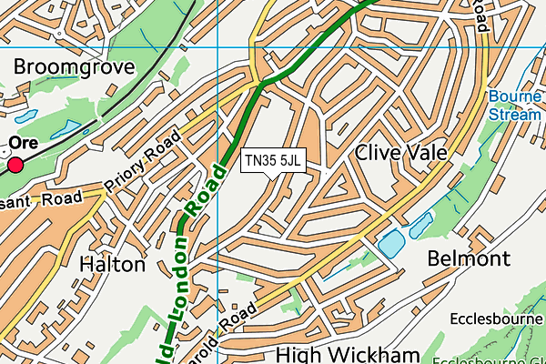 TN35 5JL map - OS VectorMap District (Ordnance Survey) TN35 5JL map - OS VectorMap District (Ordnance Survey)