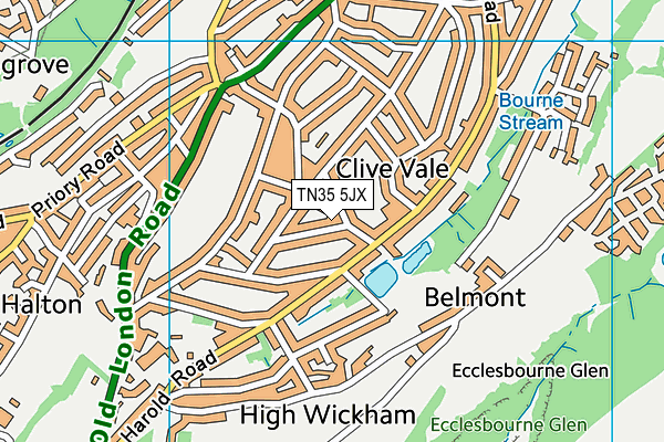 TN35 5JX map - OS VectorMap District (Ordnance Survey) TN35 5JX map - OS VectorMap District (Ordnance Survey)