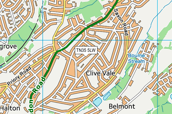 TN35 5LW map - OS VectorMap District (Ordnance Survey) TN35 5LW map - OS VectorMap District (Ordnance Survey)