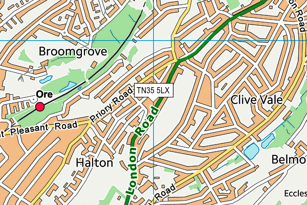 TN35 5LX map - OS VectorMap District (Ordnance Survey) TN35 5LX map - OS VectorMap District (Ordnance Survey)