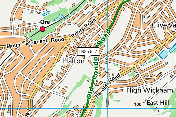 TN35 5LZ map - OS VectorMap District (Ordnance Survey) TN35 5LZ map - OS VectorMap District (Ordnance Survey)