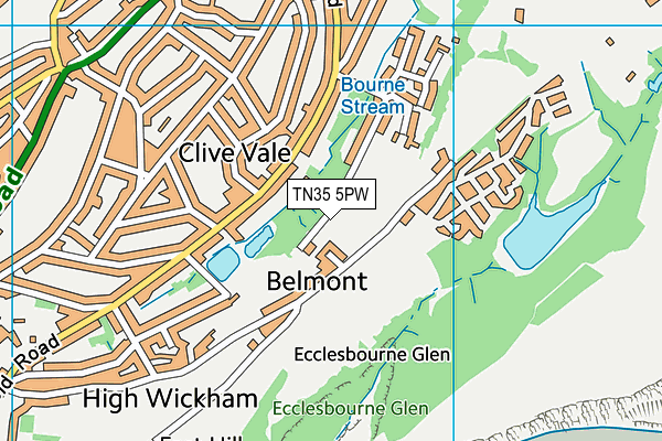 TN35 5PW map - OS VectorMap District (Ordnance Survey) TN35 5PW map - OS VectorMap District (Ordnance Survey)