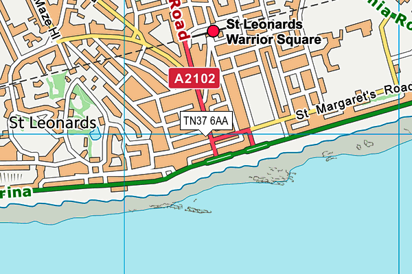 TN37 6AA map - OS VectorMap District (Ordnance Survey)