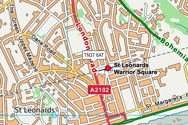 TN37 6AT map - OS VectorMap District (Ordnance Survey)