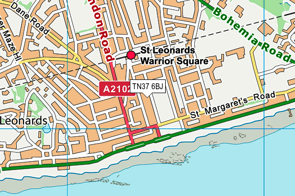 TN37 6BJ map - OS VectorMap District (Ordnance Survey)