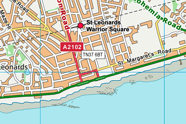 TN37 6BT map - OS VectorMap District (Ordnance Survey) TN37 6BT map - OS VectorMap District (Ordnance Survey)