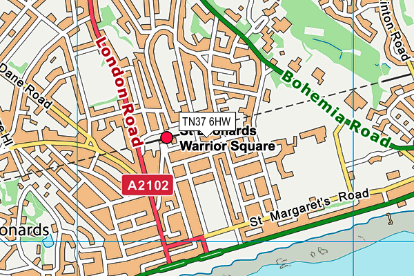 TN37 6HW map - OS VectorMap District (Ordnance Survey) TN37 6HW map - OS VectorMap District (Ordnance Survey)