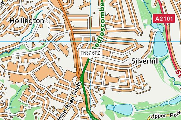 TN37 6PZ map - OS VectorMap District (Ordnance Survey) TN37 6PZ map - OS VectorMap District (Ordnance Survey)