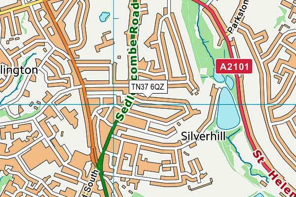TN37 6QZ map - OS VectorMap District (Ordnance Survey)