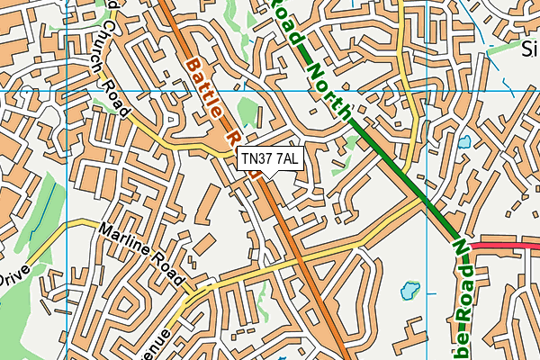 TN37 7AL map - OS VectorMap District (Ordnance Survey) TN37 7AL map - OS VectorMap District (Ordnance Survey)