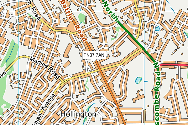 TN37 7AN map - OS VectorMap District (Ordnance Survey) TN37 7AN map - OS VectorMap District (Ordnance Survey)