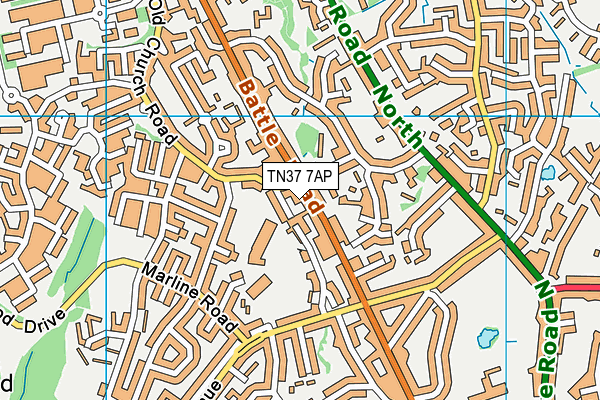TN37 7AP map - OS VectorMap District (Ordnance Survey) TN37 7AP map - OS VectorMap District (Ordnance Survey)