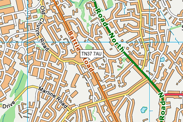 TN37 7AU map - OS VectorMap District (Ordnance Survey) TN37 7AU map - OS VectorMap District (Ordnance Survey)